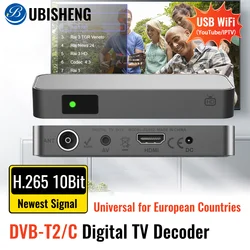 UBISHENG DVB T2 DVB-C Decoder TV digitale H265 spagna TDT HD Tuner ricevitore TV FTA EPG Set Top Box universale per paesi europei