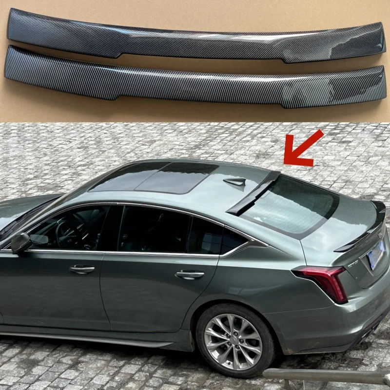 

Заднее окно на крыше, крышка багажника, автомобильный спортивный спойлер, крылья для Cadillac Ct5 V 2021-2025, седан, карбоновое волокно, внешние аксессуары, тюнинг