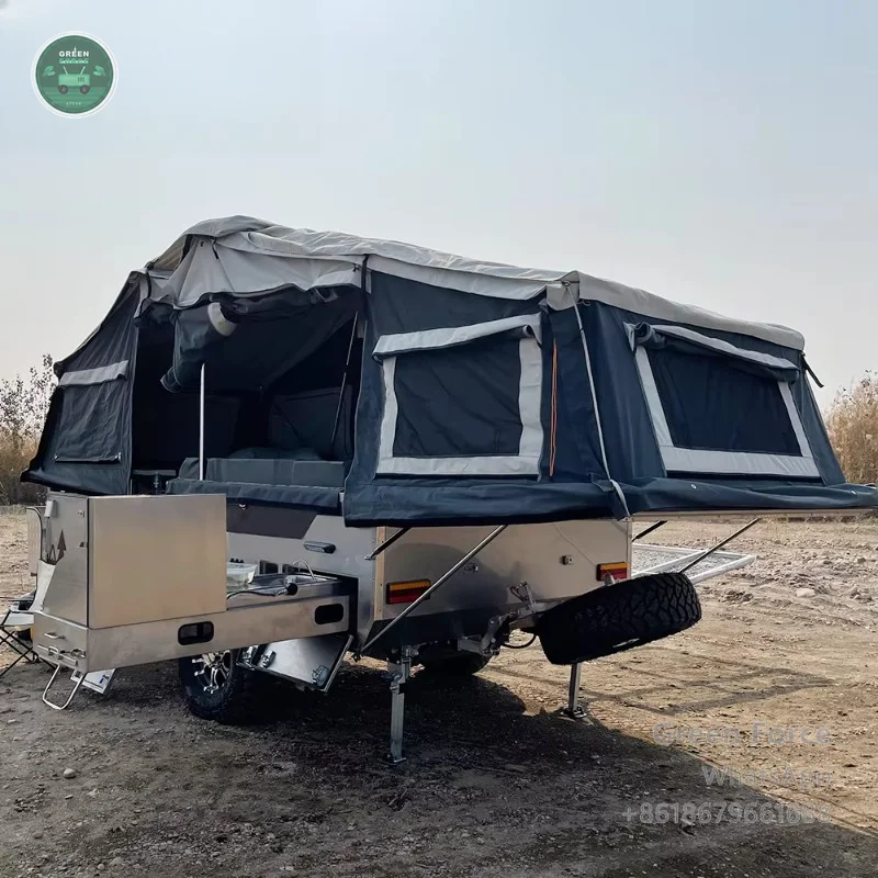 Australian Standard Off-Road Pop-Up Camper Trailer - Prefab Compact Travel Trailer with Independent Suspension