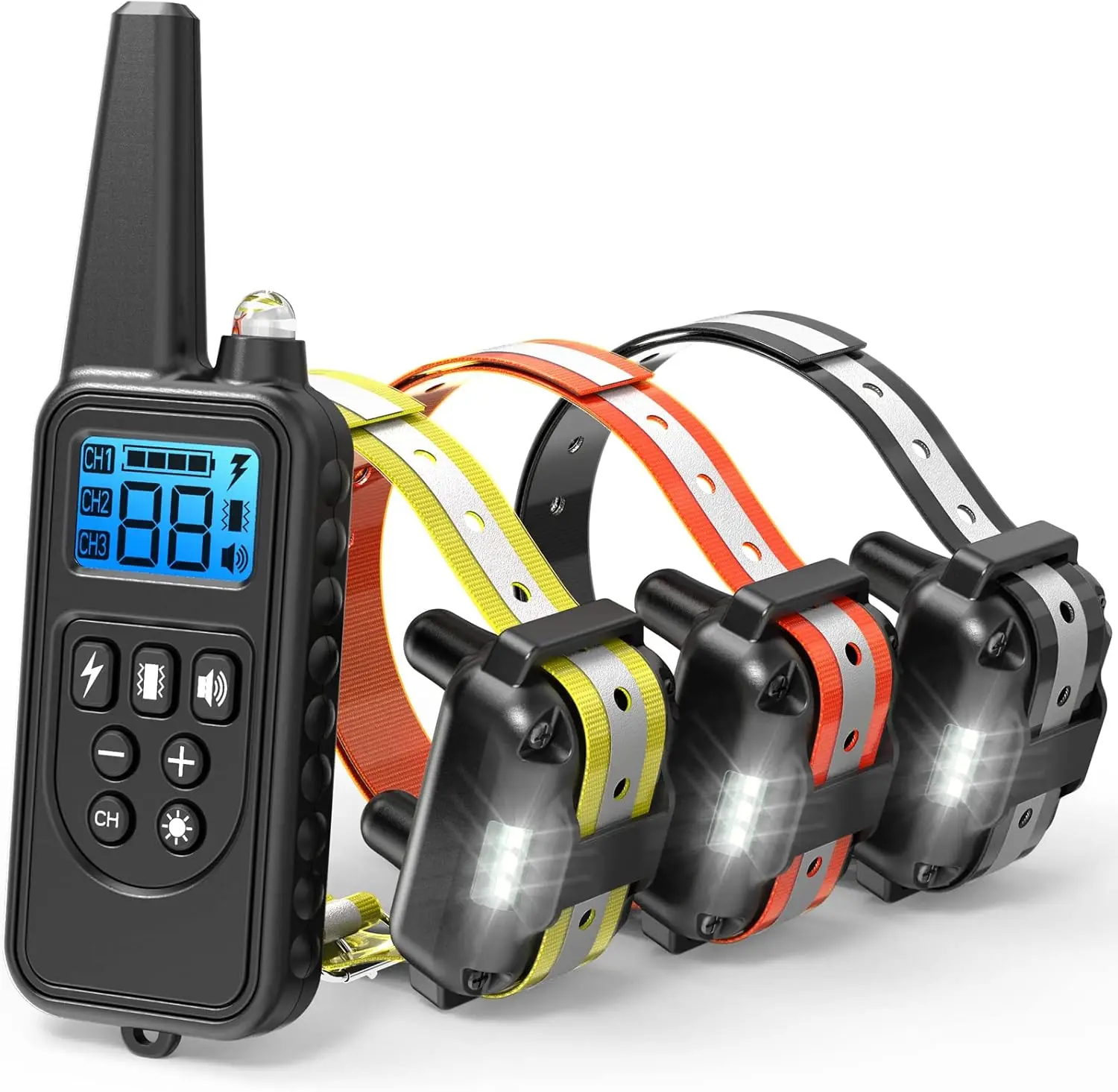 

Ошейник для удаленной дрессировки собак диапазона 2600 футов, водонепроницаемый, регулируемый для всех размеров, 4 режима, включая удару и вибрацию