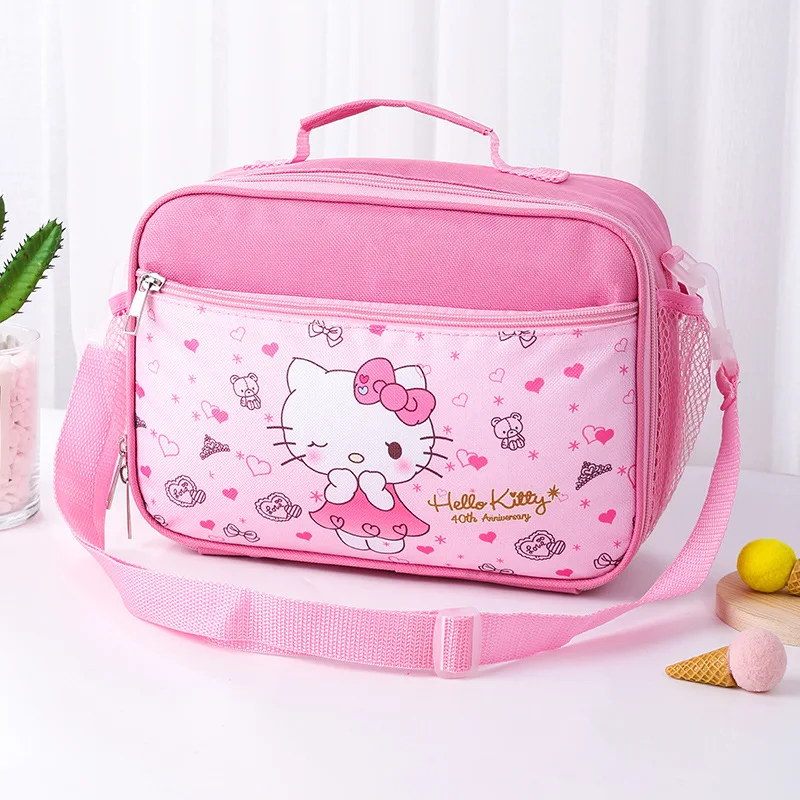 Bolsos de Mano con Diseño de Comida de Sanrio, Bolsa Térmica Portátil para Almuerzo, Hello Kitty, Kuromi, Bolsa Refrigerante Aislada para Camping