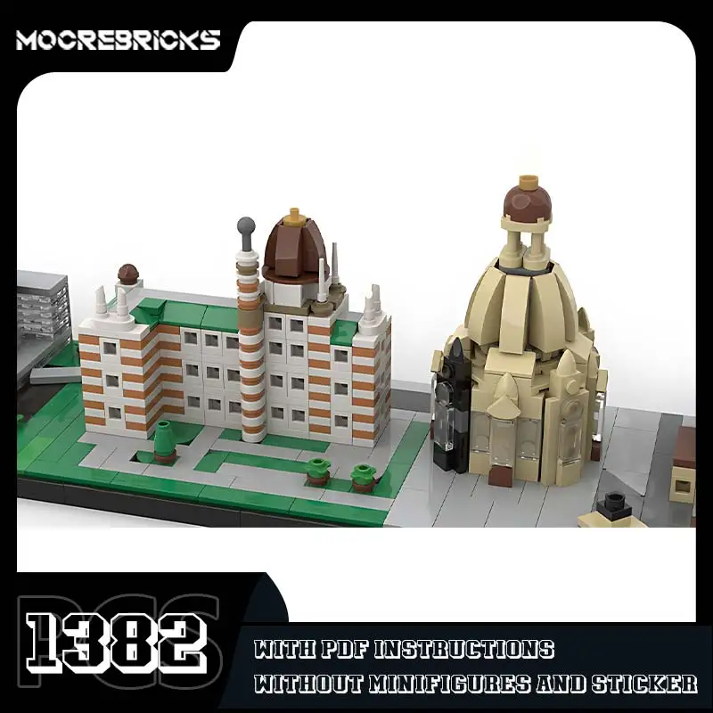 MOC-71170 Dresden Skyline Klocki Konstrukcyjne Architektura Miasta Model Małe Cząsteczki Oryginalne Klocki Ekspozycyjne Zabawki Prezent na Boże Narodzenie