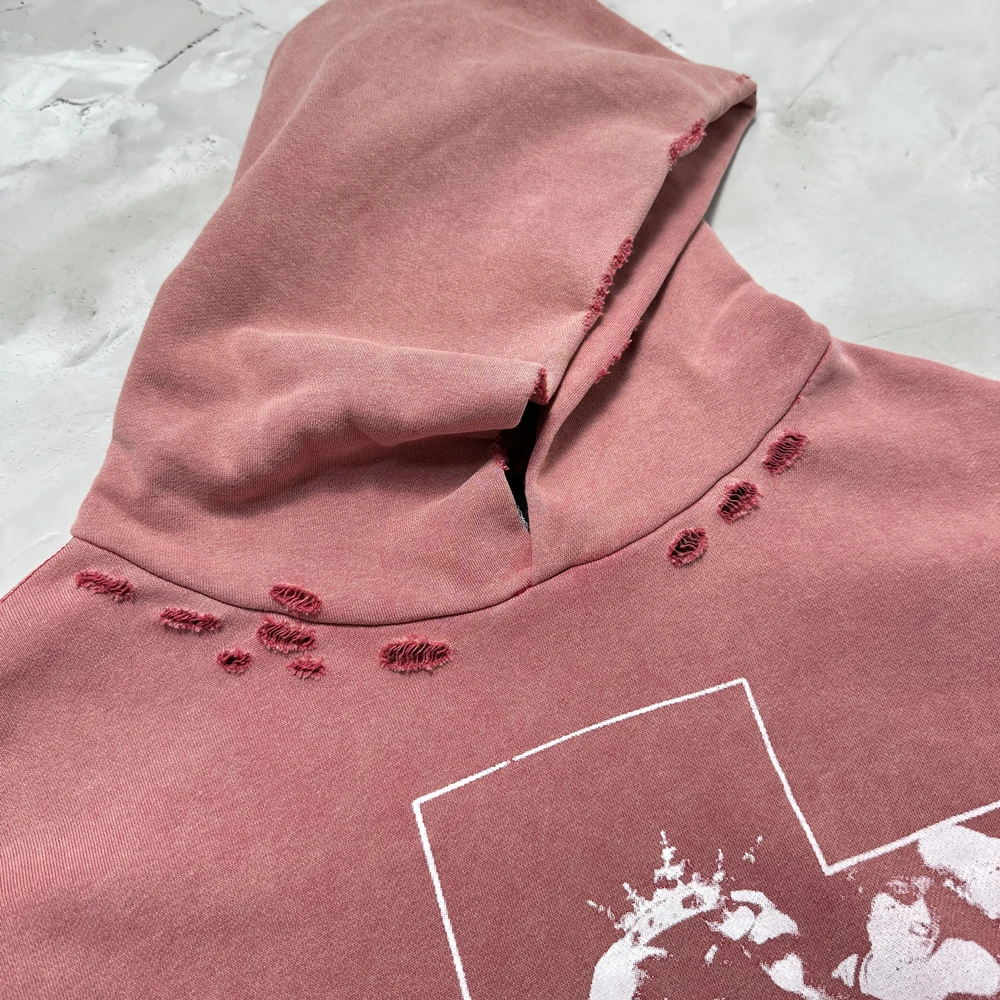 Yao Fashion Loose Hooded Sweatshirt Men Clothing Casual Streetwear Retro Washed Old Vintage Luxury Hoodies For Men Unisex