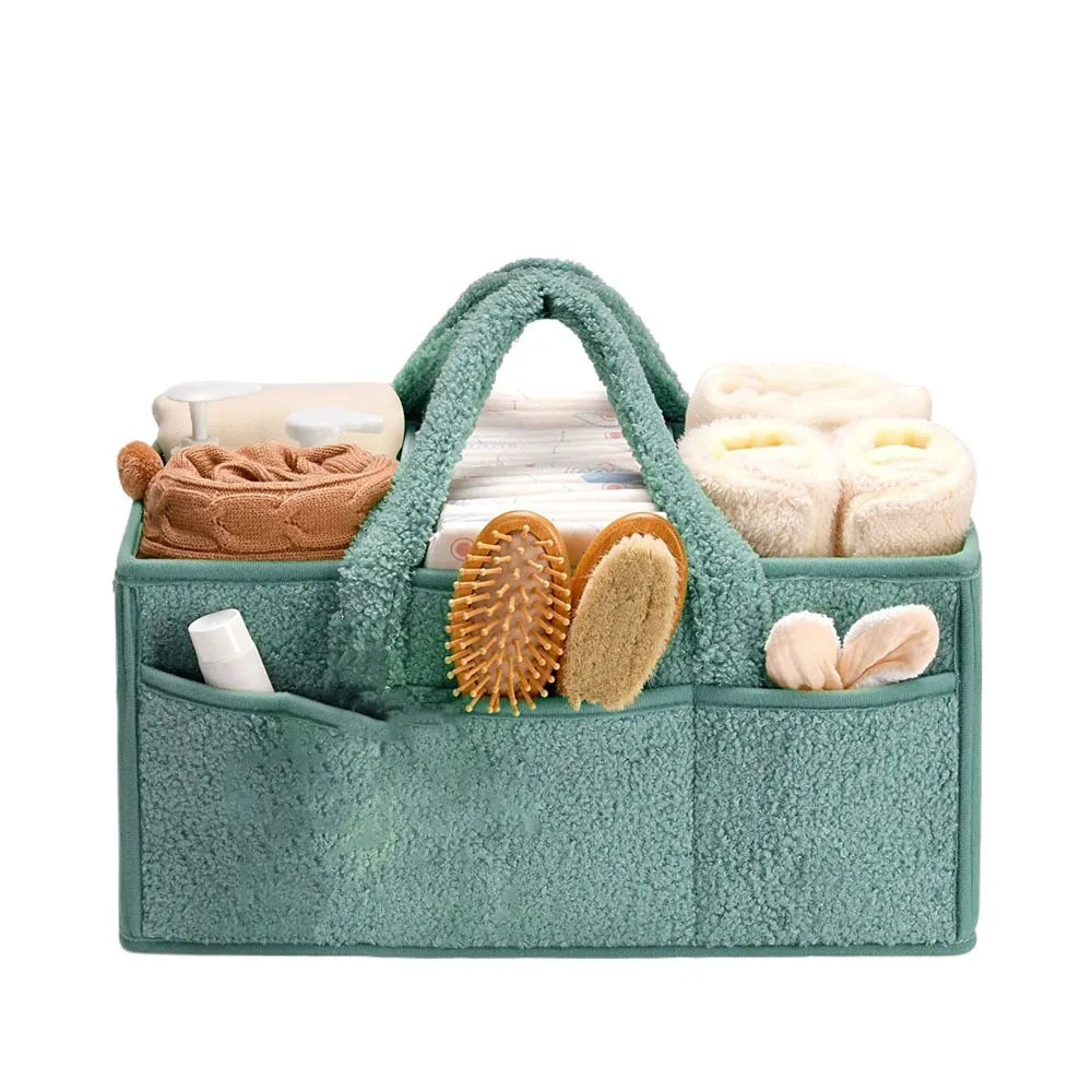 Practical Baby Diaper Bag Removable Divider Large Capacity Baby Diaper Basket with Handle Mommy Bag Newborn