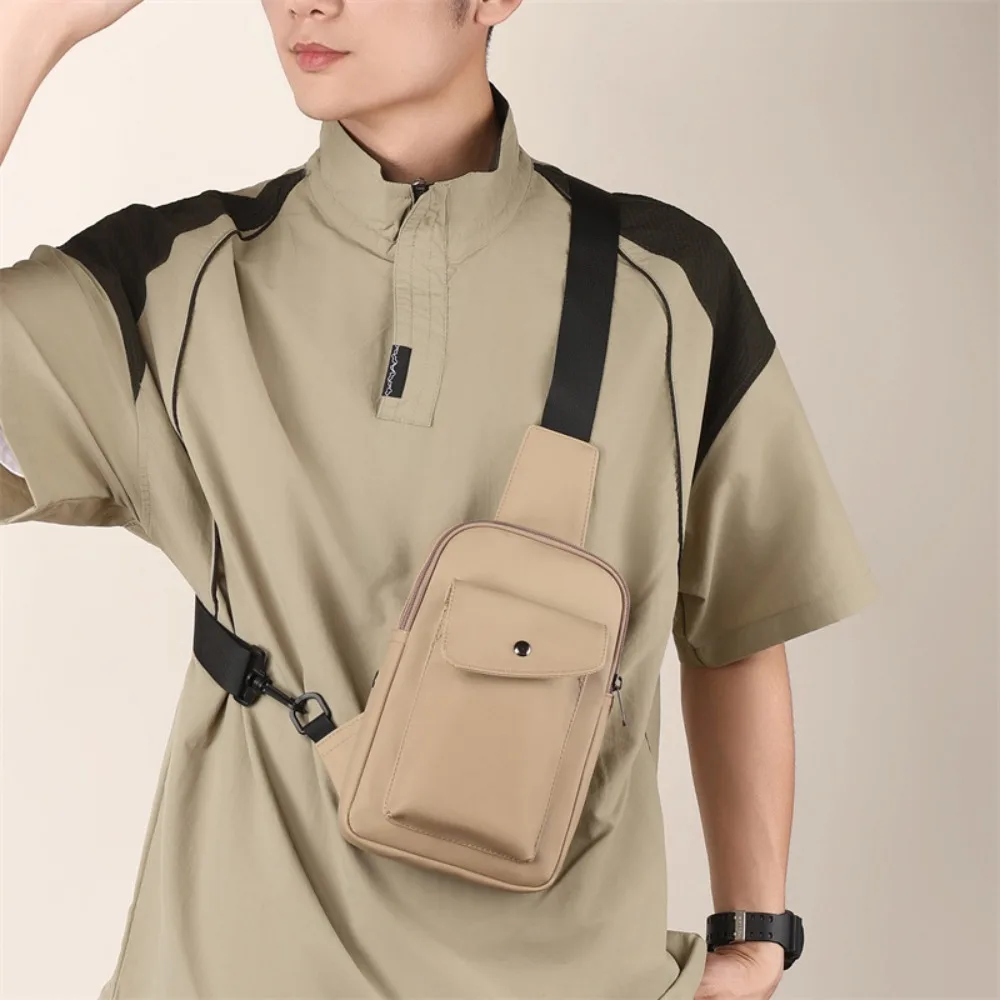 

Simple Large Capacity Male Chest Bag Waterproof Casual Mobile Phone Bag Korean Style Multifunctional Sports Chest Bag Boys