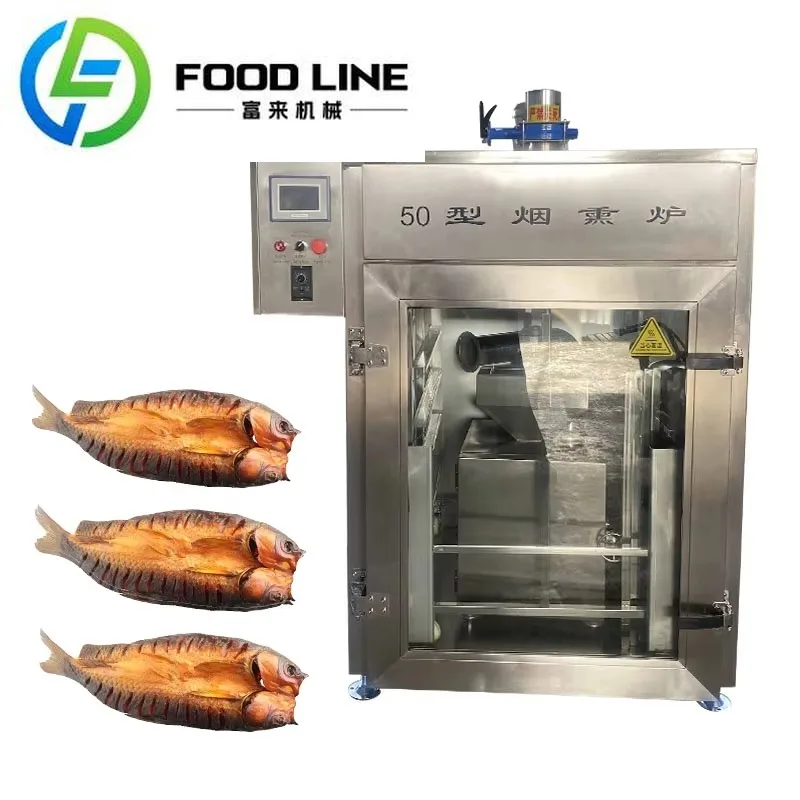 Customized Industrial Commercial Electric Turkey Fish Chicken Meat High Capacity High Temperature Cooking Hot Smoking Smoke Oven