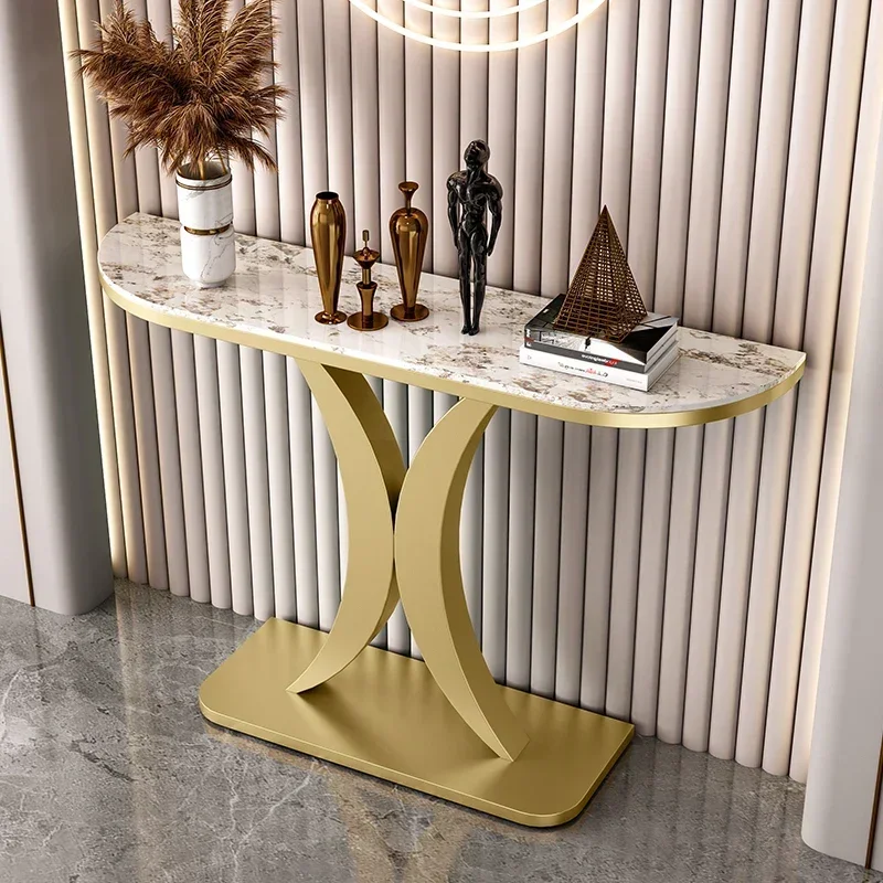 TAO Light Luxury Stone Plate Home Console Tables Modern Minimalist Entrance Cabinet