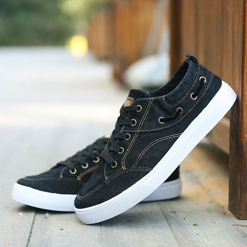 Men's Casual Shoes Classic Denim Canvas Shoes Breathable Board Shoes Fashion Sneakers for Men Lace Up Vulcanized Shoe Tenis 2025