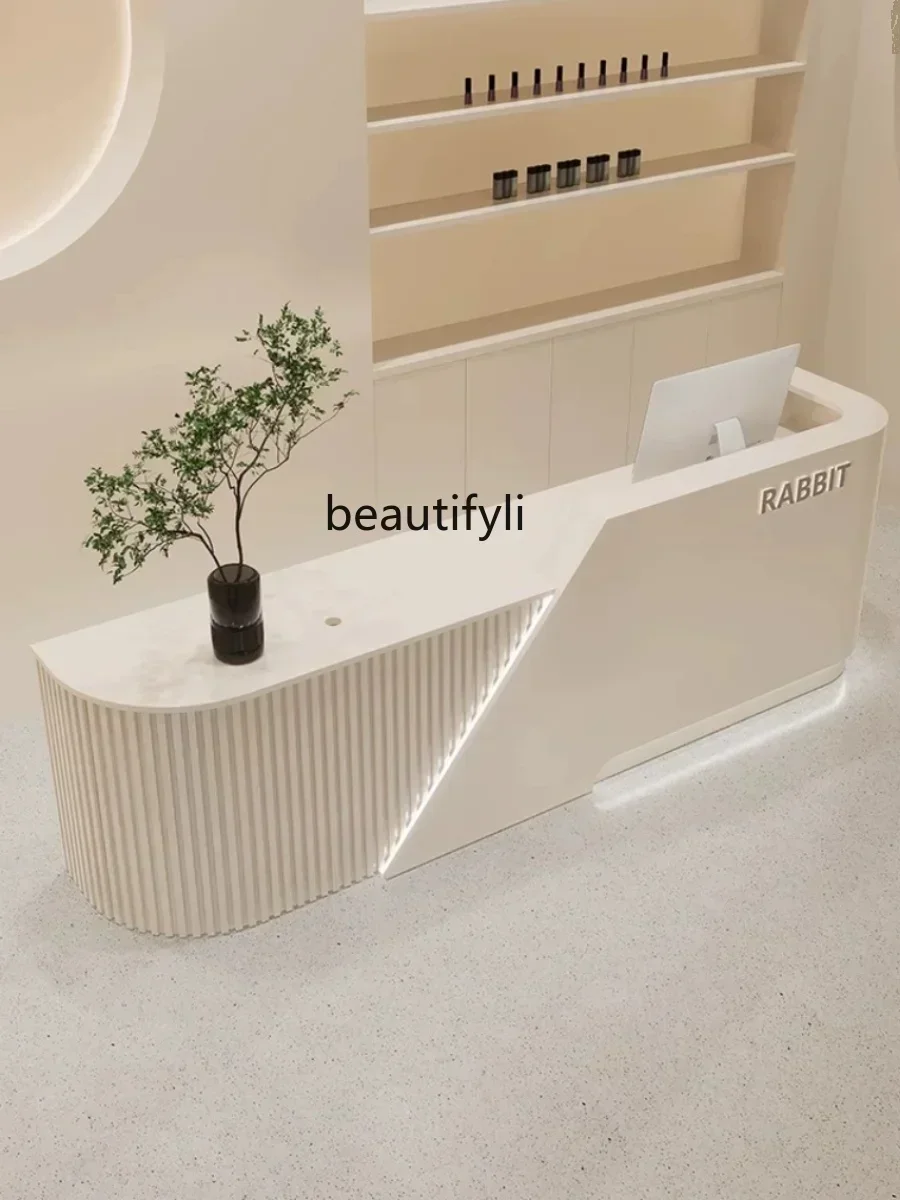 Simple Beauty Salon Reception Desk Clothing Store Multi-Function Cashier Hotel Lobby Foot Bath Front Desk Shop Bar Counter