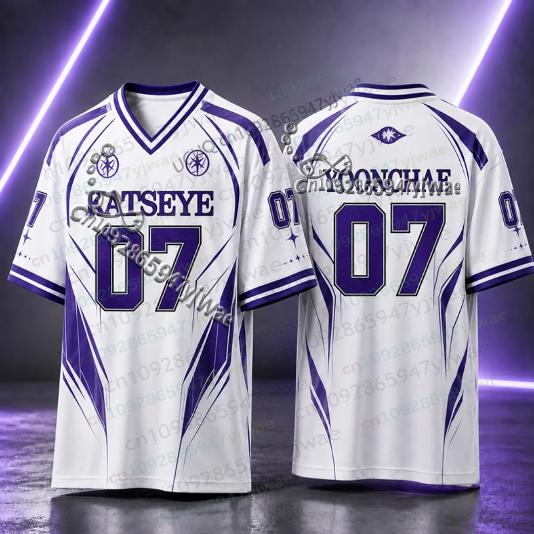 Hot Sale KATSEYE Concert Unisex Jersey Loose And Fashionable Streetwear Fans Tee Clothing Summer Men  Women Sport Soccer T-Shirt