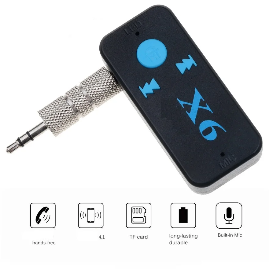 Wireless Bluetooth 5.0 Audio Car Receiver Portable Mini 3.5mm HIFI AUX Stereo Adapter For Car TV PC Dropshipping Wholesale