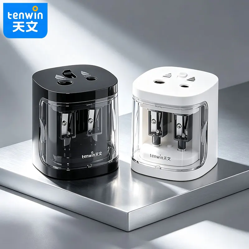 Tenwin Automatic pencil sharpener - Simple and sleek design, convenient for storage. Can be used in student backpacks.