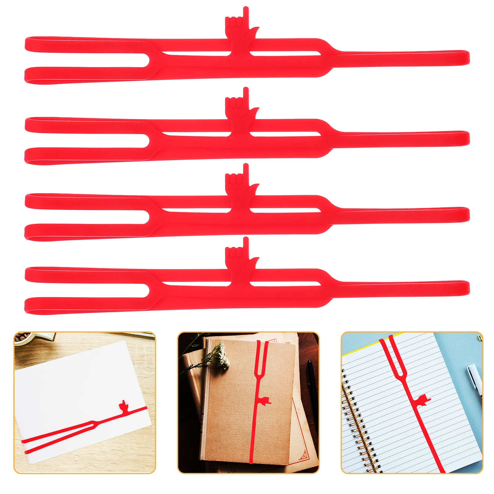 Segnalibri in silicone con punta da dito da 6 pezzi Adorabili segnalibri portatili divertenti per pagine di lettura Accessori creativi per marchi di libri