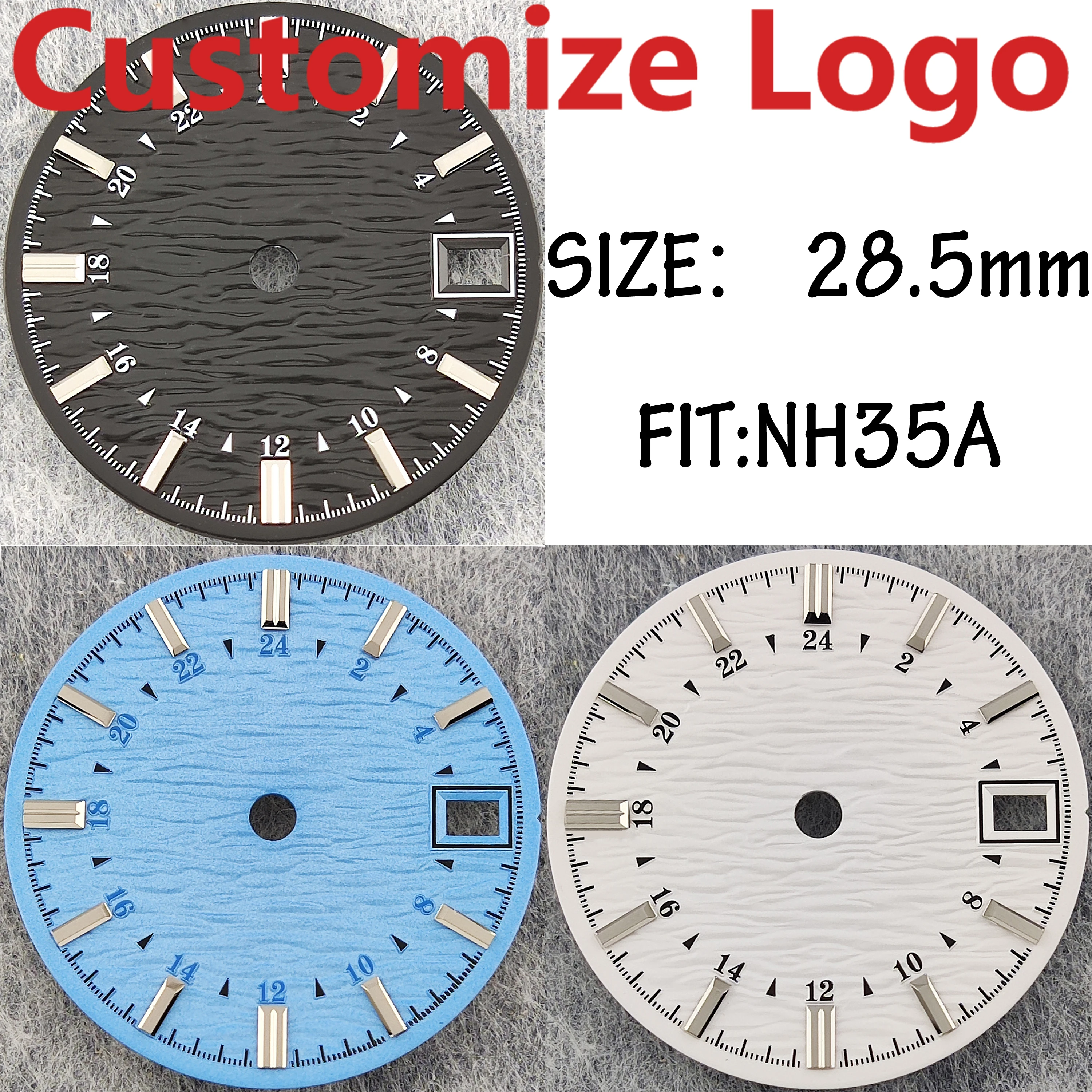 NH35 dial 28.5mm wave pattern dial modification DIY custom logo diving watch mechanical watch accessories