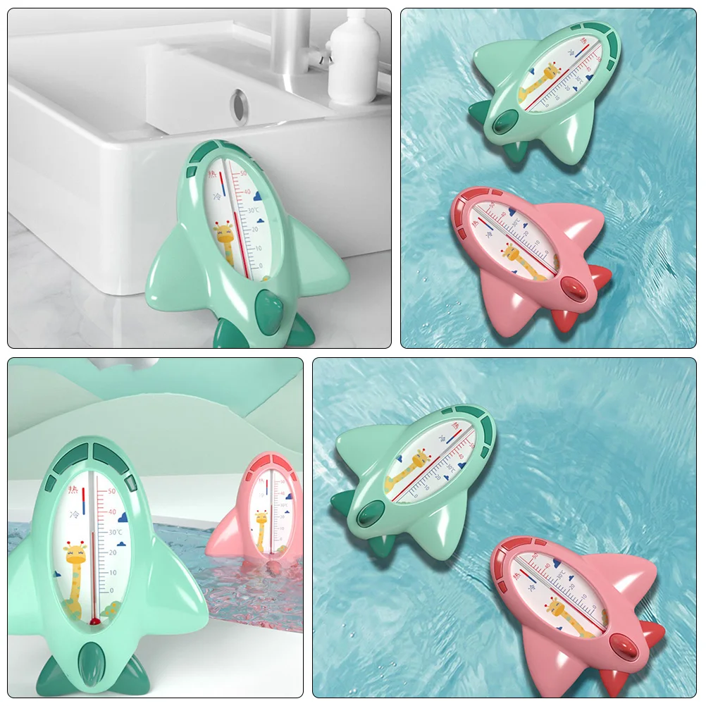 

Bath Thermometer Cartoon Plane Shape Pp Material Quick Temperature Measurement Explosion Proof Green Color Water Pool Fish