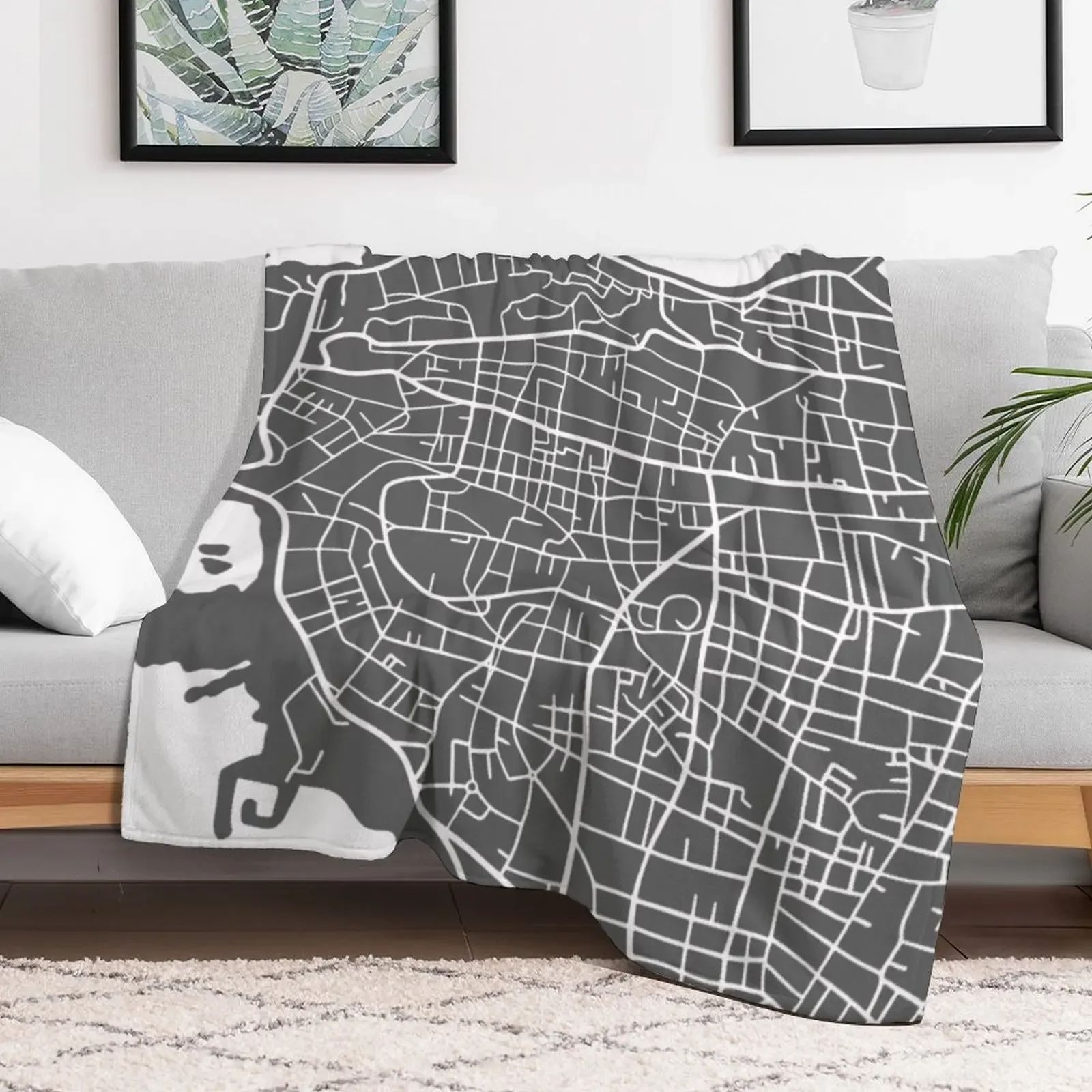 Map of Beirut Throw Blanket Polar blankets and throws Blankets