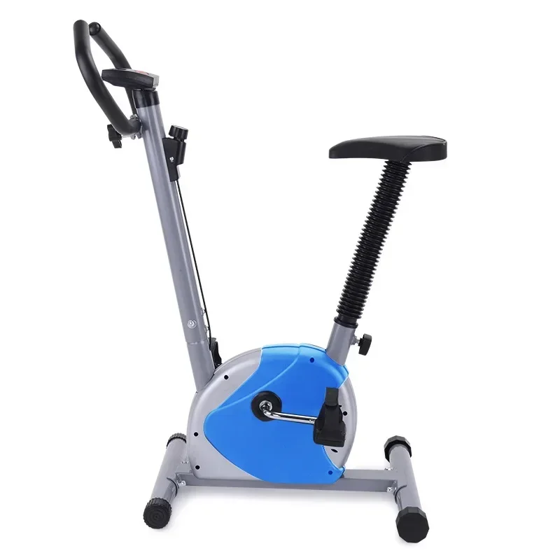 Indoor exercise bike for kids with digital display, family fitness equipment for children.