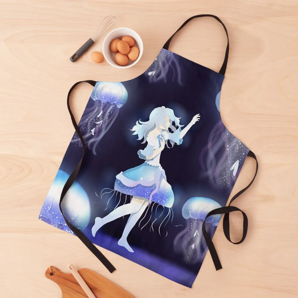 bandori among the jellyfish Apron Korean Useful Things For Kitchen kindergarten teacher Barista Apron