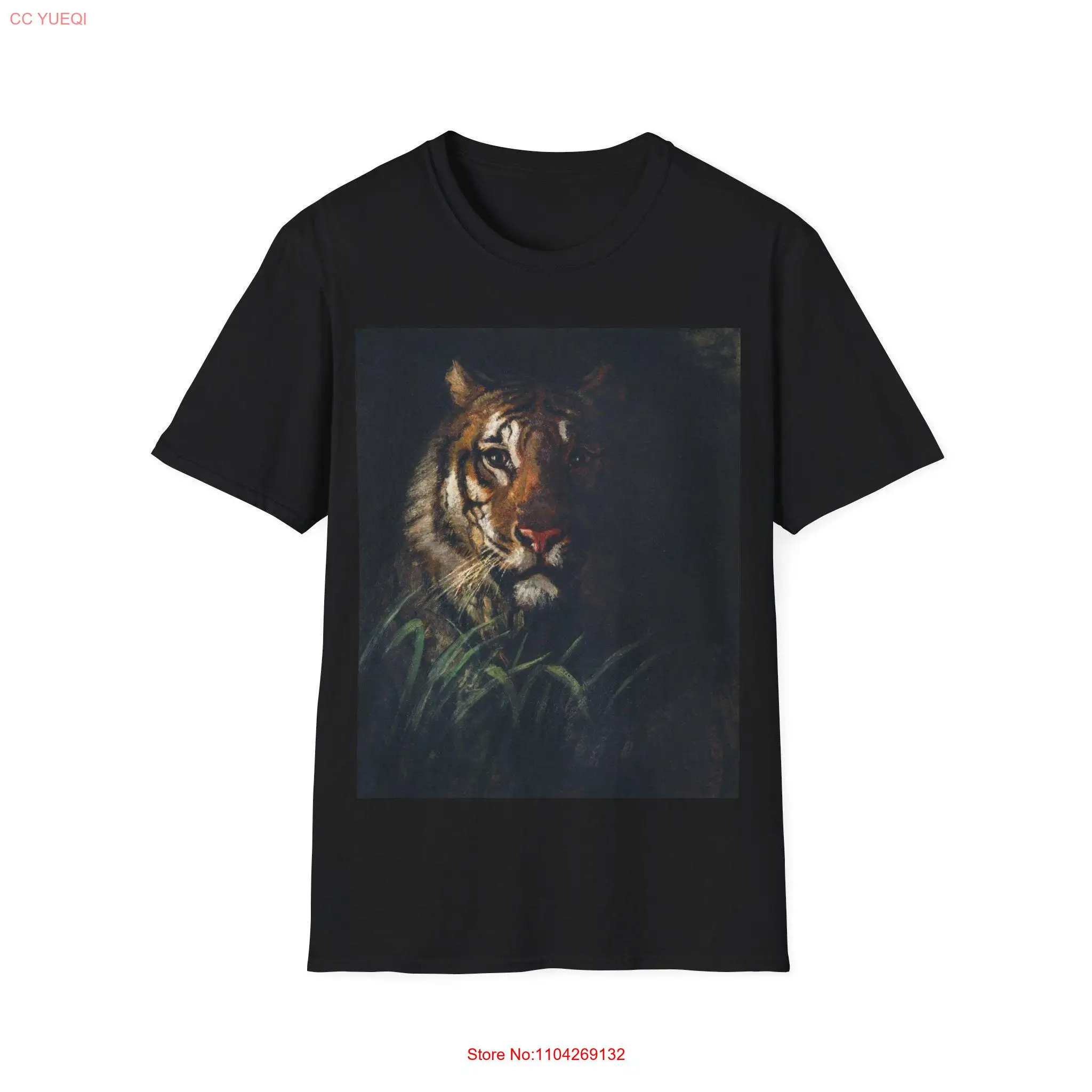 Tigers Head Painting T shirt Big Cat Animal Lovers Tiger Artwork Print Top Jungle Wildlife Rainforest Nature