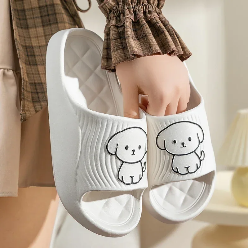 Cute Couple Pillow Slippers Female Summer Wear 2024 New Bathroom Bath Non-slip Indoor Home Eva Thick Bottom Sandals