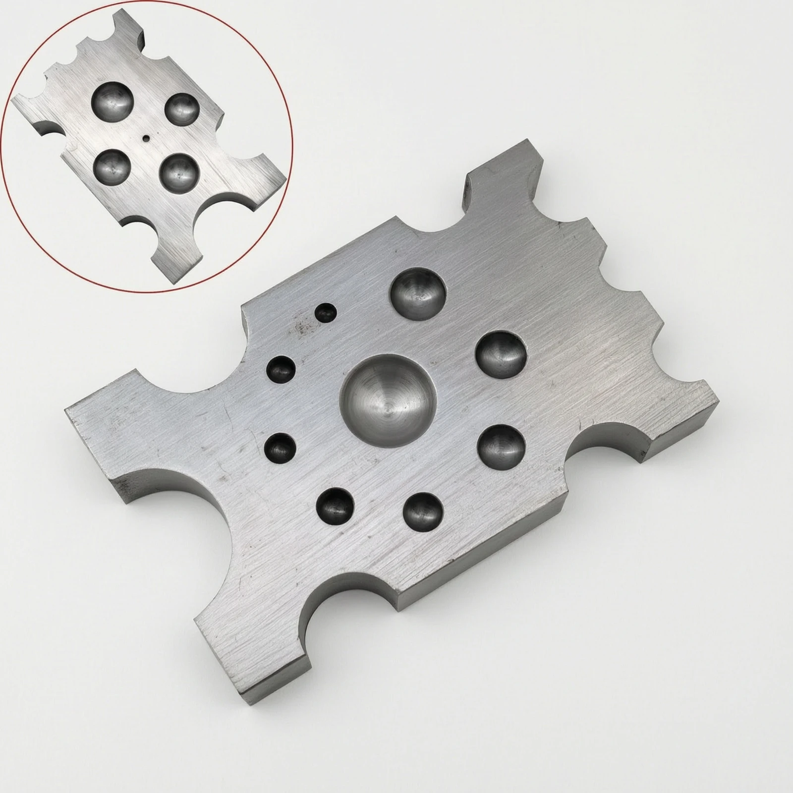 Steel Dapping Block with Recesses Precise Jewelry Forming Anvil Forming Block with Multiple Faces Heavy-Duty Professional-Grade