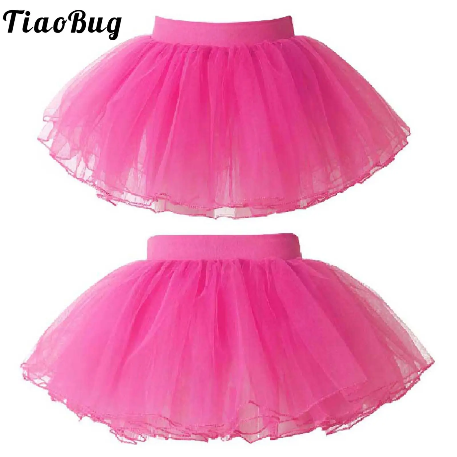 Little Girls Basic Mesh Ballet Dance Skirts Tulle Tutu Dancing Ballerina Diapers Princess Skirt Stage Performance Party Costume