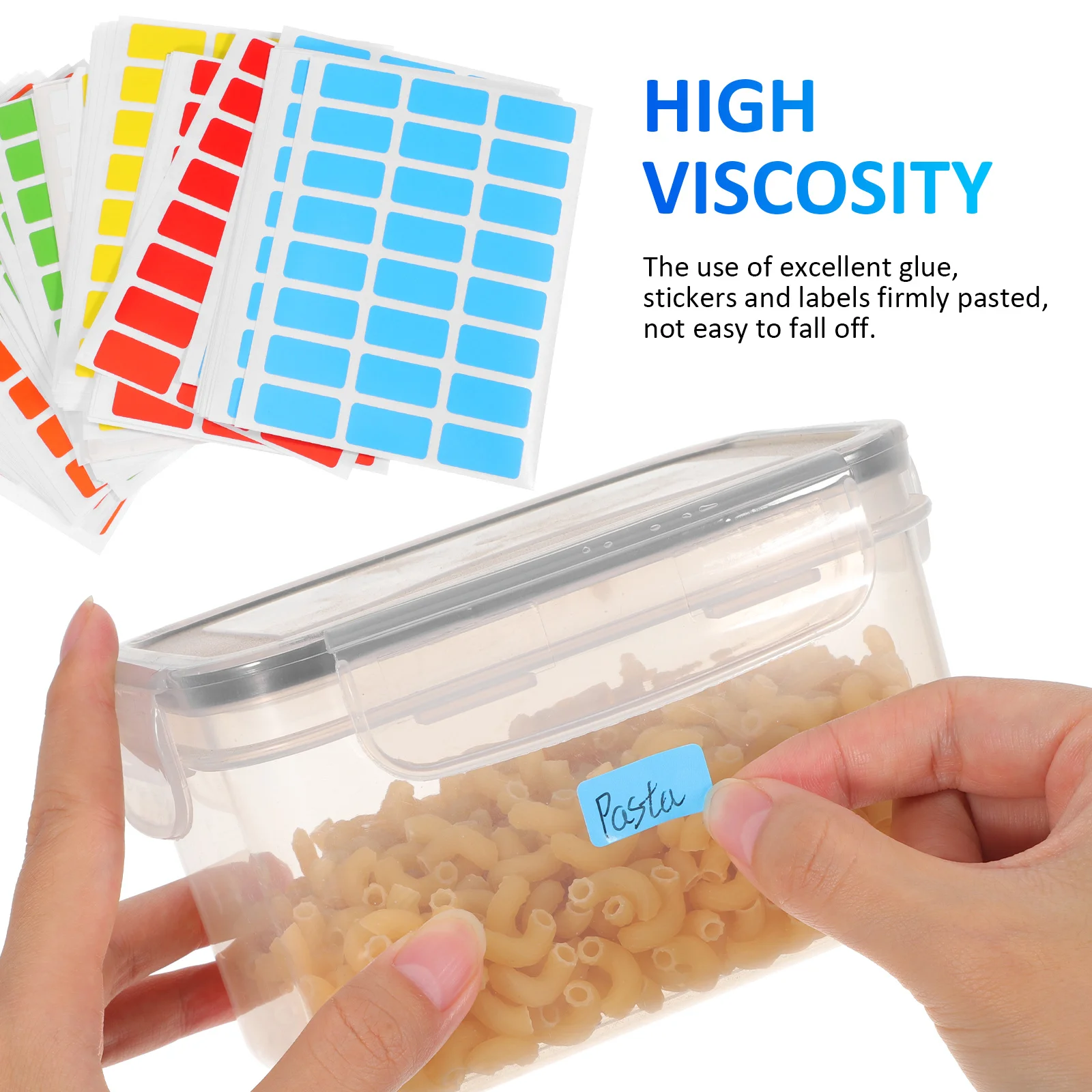6Packs Colorful Label Stickers Rectangle Removable Easy Peel Off Labels for Organization Marking Sticker Labels