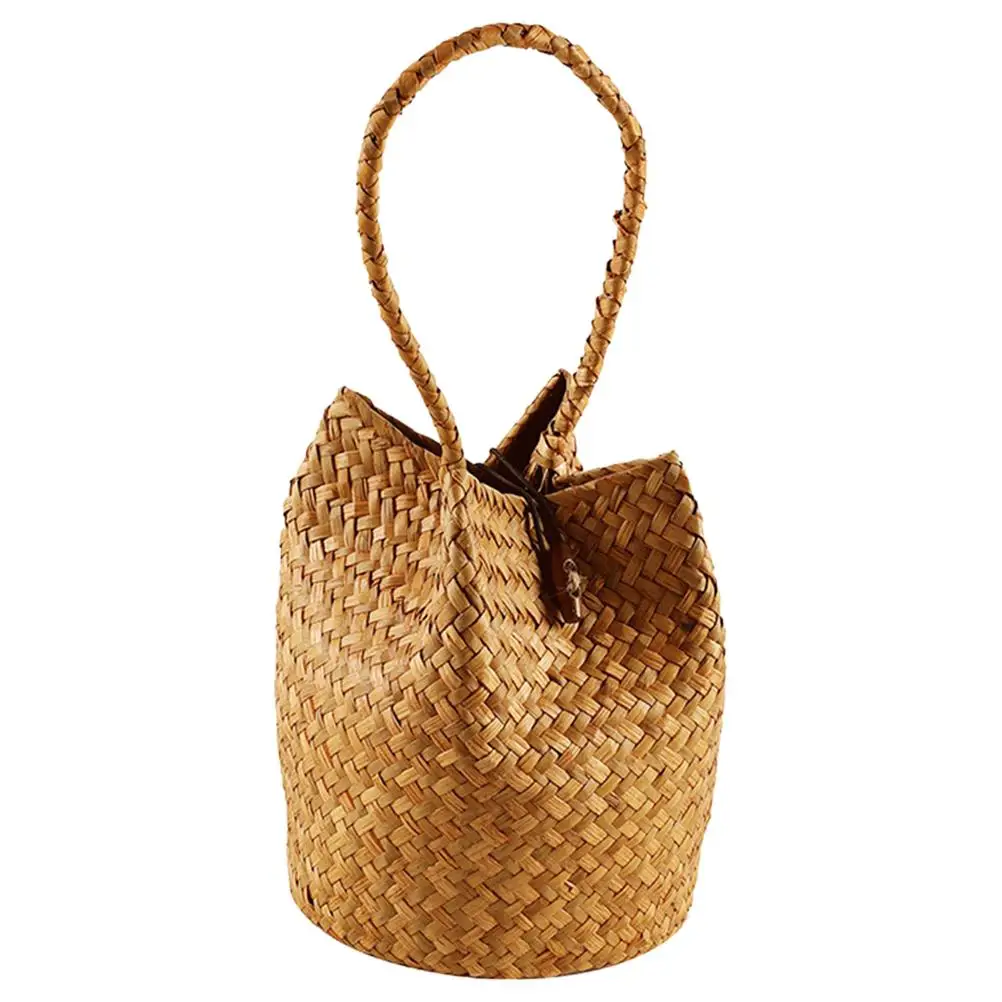 

Gift Bag Souvenir Tote Straw Woven Handbag Packing Beach Bags for Women Light Brown