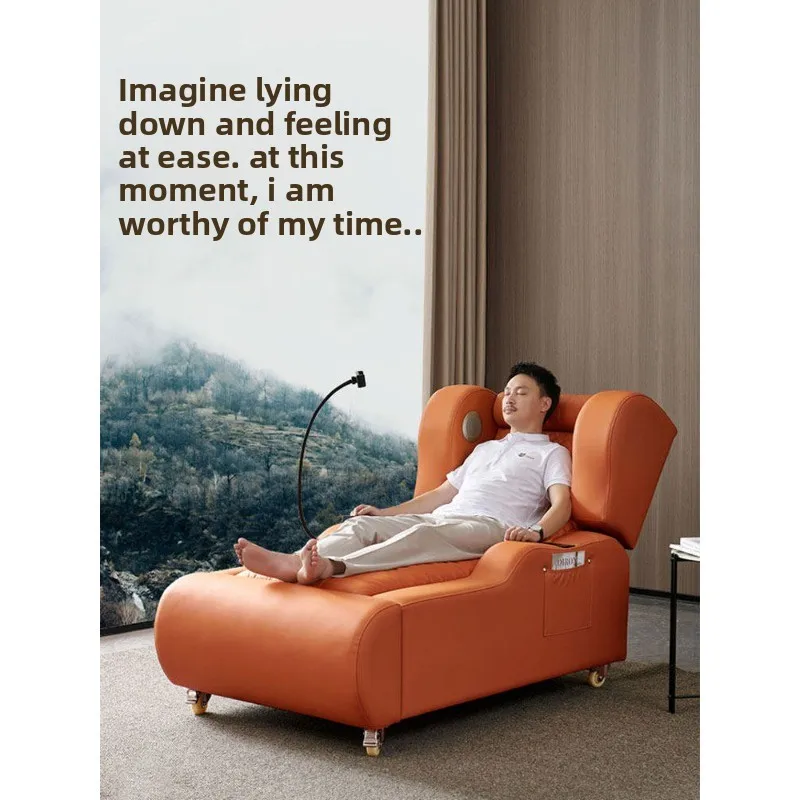 First class single electric adjustment massage sofa, living room can sleep chaise longue, office bed space chair