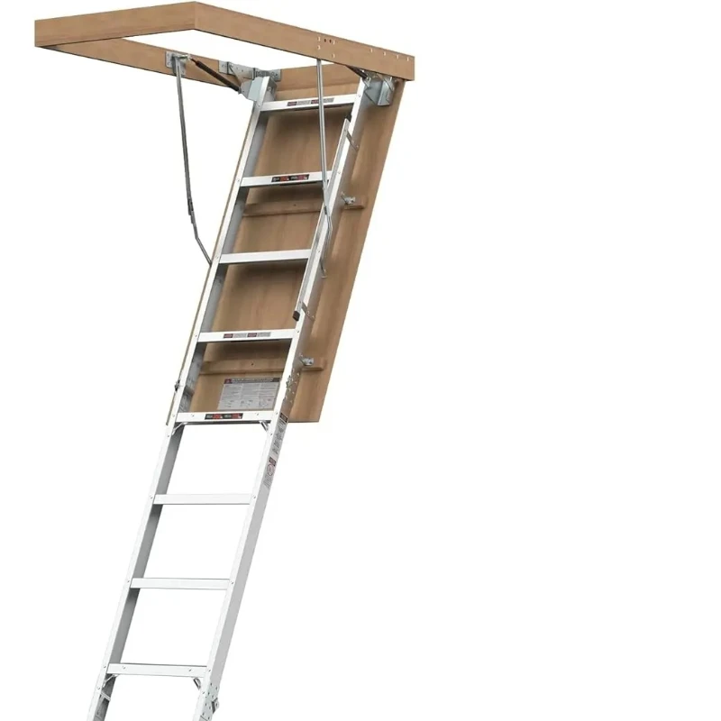 Attic Ladder Pull Down Loft Stairs Folding Ceiling Ladder for Attic Access Door, Manual Lifting, for 7'8-10'3 Ceiling