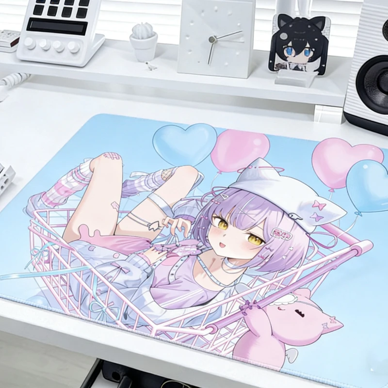 Tempered Glass Replica Mouse Pads Customization Pixiv UV Printing Technology Ergonomics Desk Pad for PC FPS Gaming Mouse Pad