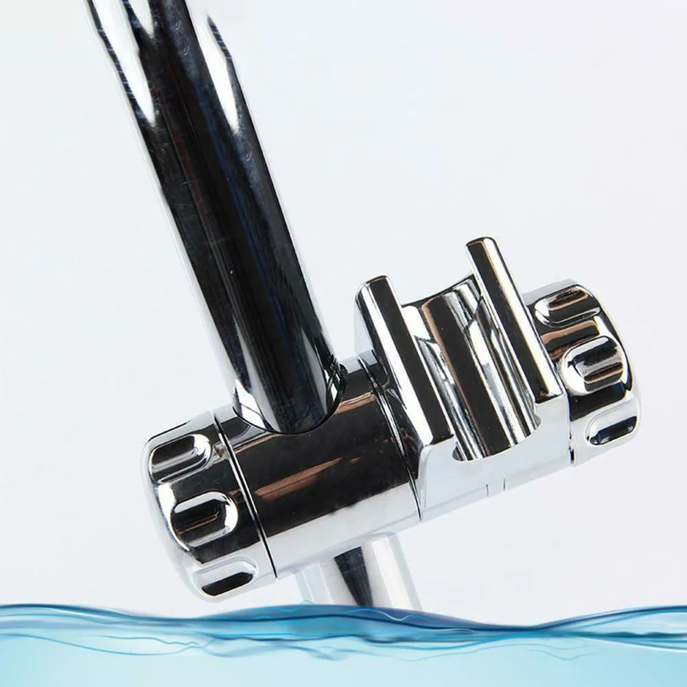 1PC Chrome Shower Rail Head Slider Holders Adjustable 22-25mm Bracket For Slide Bar Adjustable Chrome Plated Bathroom Pipe