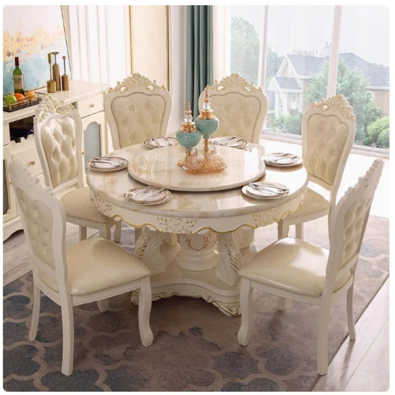 

Wood Luxury Dining Table Kitchen Design Nordic Round Restaurant Dining Tables Sets Chairs Marble Muebles De Cocina Furniture