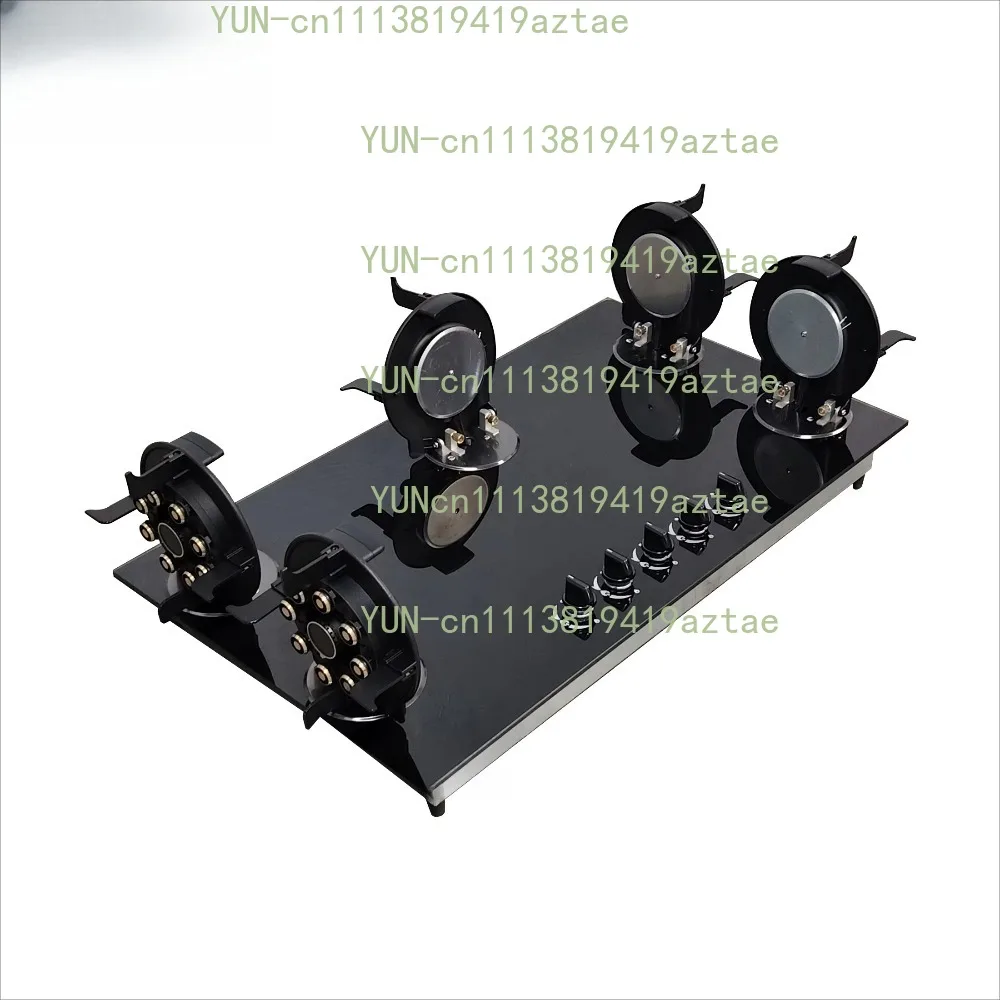 5 Burner Built-in Gas Stove 8mm Tempered Glass Foldable Design Easy Clean Kitchen Cooktop
