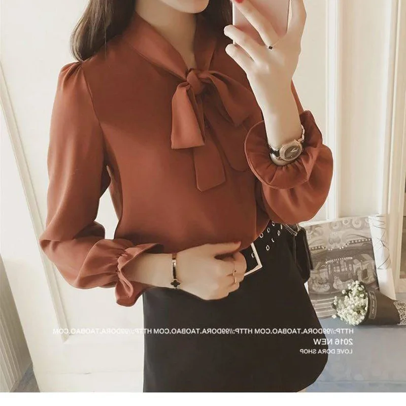 Elegant Bow Petal Sleeve Chiffon Shirts 2023 Spring New Fashion Office Lady Solid V-Neck Loose Oversized Pullovers Blouse Female