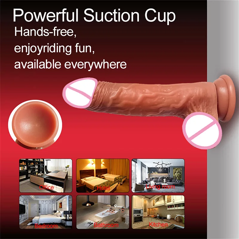 Consolador telescópico realista para mujer y hombre, vibrador grande de pene, estimulador del punto G femenino, consolador Anal, Juguetes sexuales