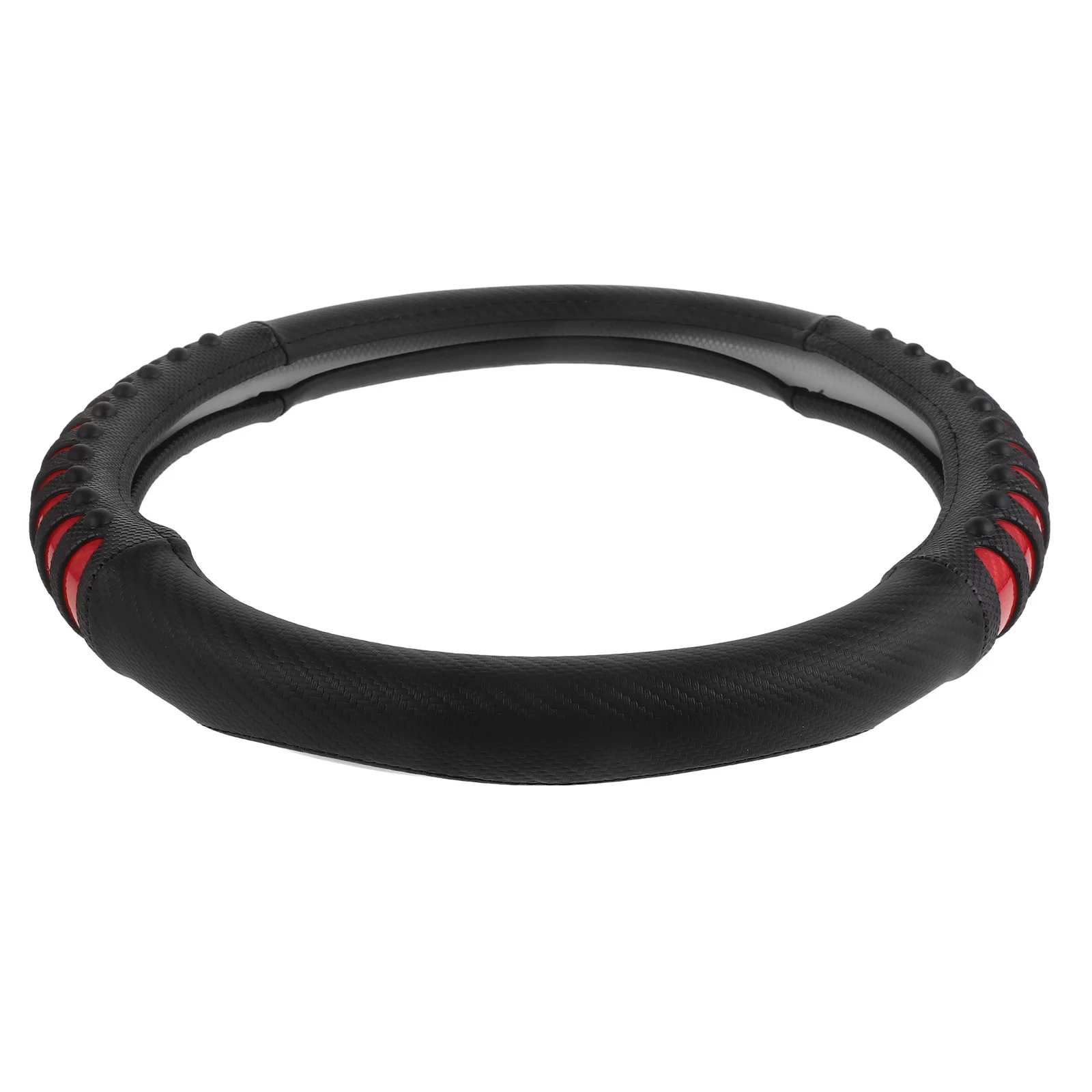

Steering Wheel Cover Carbon Fiber Textured Massage Design Universal Fit Black All Season Truck RV Car Accessories