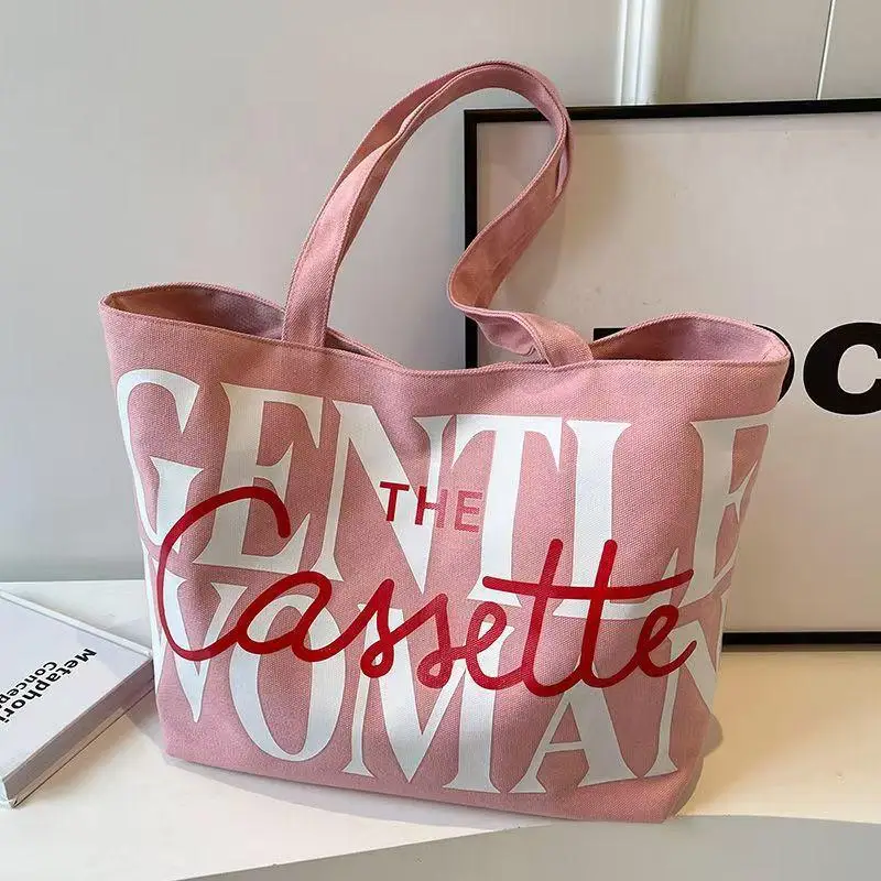 

Large Capaci Canvas Tote Bag Women's 2026 New Sle Busin Commuting Supplement Bag bet Letter Design Versatile Bag