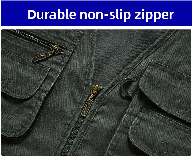 L-8XL Outdoor-Weste mit mehreren Taschen, Klettern, Wandern, Camping, Angeln, Bergsteigen, Reisen, Radfahren, Freizeit, Weste – Detail 29