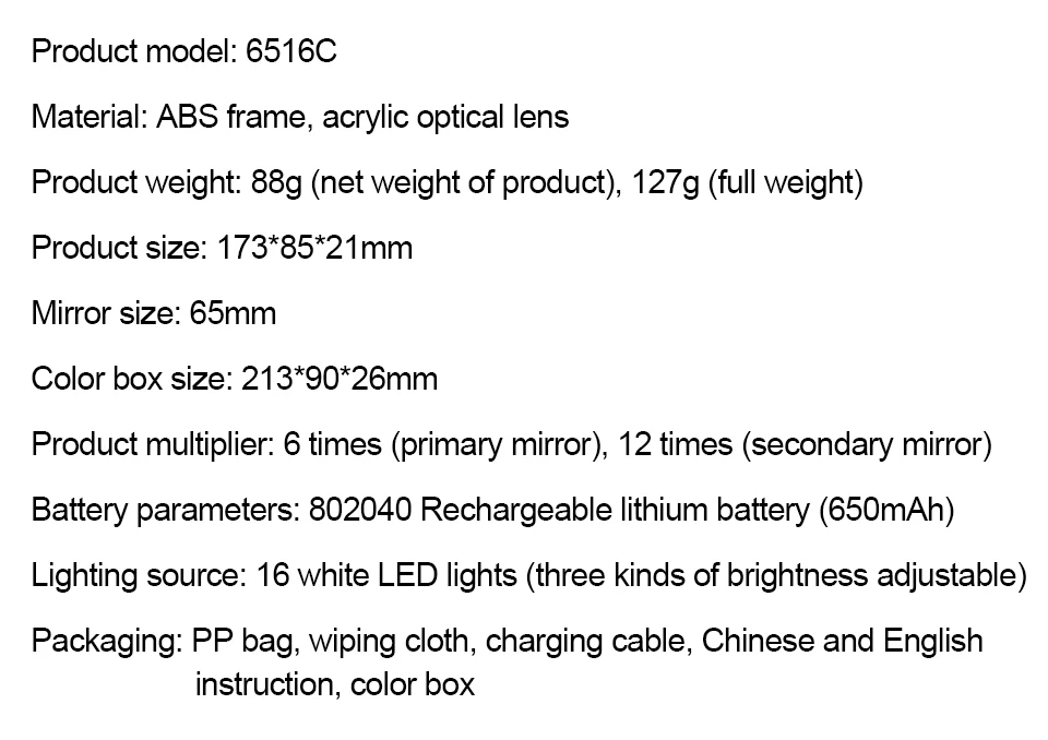 Handliche, wiederaufladbare Lupe mit LED-Licht, 3 Modi, beleuchtete Lupe für Senioren, zum Lesen, für Reparaturen, zum Basteln und zur Inspektion. – Detail 7