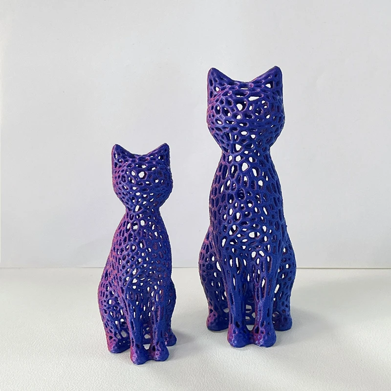 중공 고양이 조각상 수집용 3D 프린트 고양이 조각상, 홈 오피스 데스크탑 고양이 장식, 고양이 애호가
