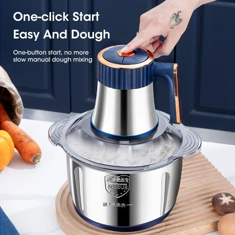 Electric Meat Grinder 304 Stainless Food Crusher Multifunction Vegetable Fruit Pepper Garlic Chopper Mincer Baby Food Processor