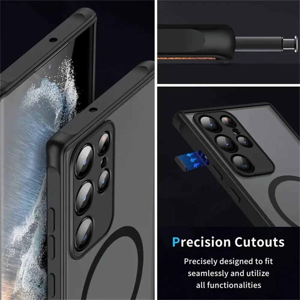 Armor Magnetic Phone Case for Samsung Galaxy A55 A53 A54 A52 A52s A35 A34 A33 A32 A12 A13 A51 5G Wireless Charge Cover Carcasa image 5