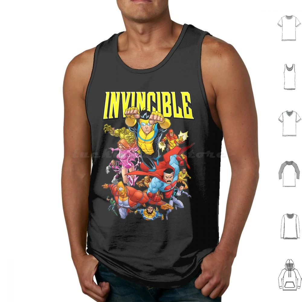 Invincible Invincible Cartoon Tank Tops Vest Sleeveless Invincible Comics Anime Manga Invincible Comic Superhero Omni