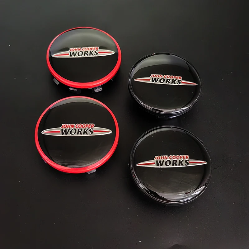 4 Uds. 54mm 56mm funciona tapas de cubo cubierta central de rueda de coche JOHN COOPER funciona con logotipo