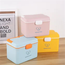 Double Deck Medicine Box for Household Use Large Capacity Medicine Box Emergency Medical Care Medical Storage Cases Plastic