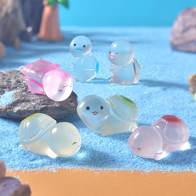 Creative Cartoon Cute Glowing Turtle Small Ornaments DIY Home Decorations Fish Tank Aquascape Small Ornaments Accessories Gifts