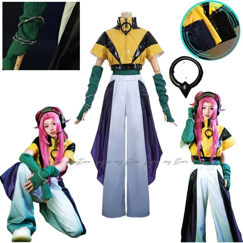 

Game LOL HEARTSTEEL Alune Cosplay Costume LOL Women Roleplay Fantasia Outfits Alune Wig Alune Casual Punk Suit Hallowen Full Set