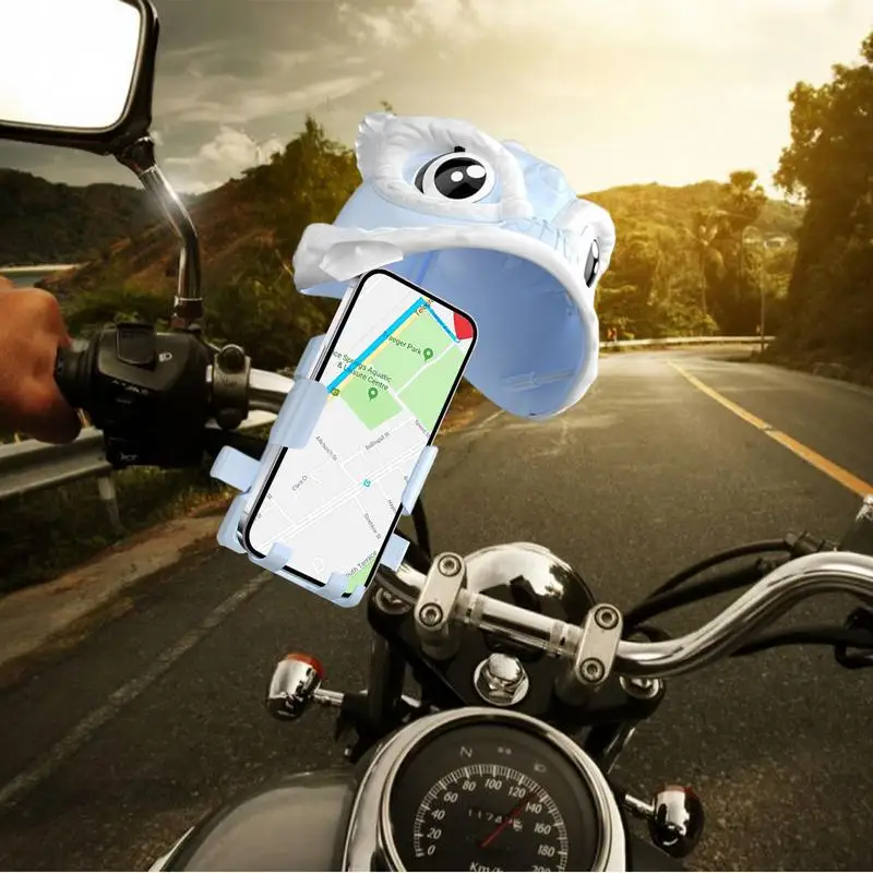 Phone Mount For Motorcycle Lion Hat Waterproof Secure Grip Phone Mount Cycling Supplies Phone Cradle Strong Spring Arm