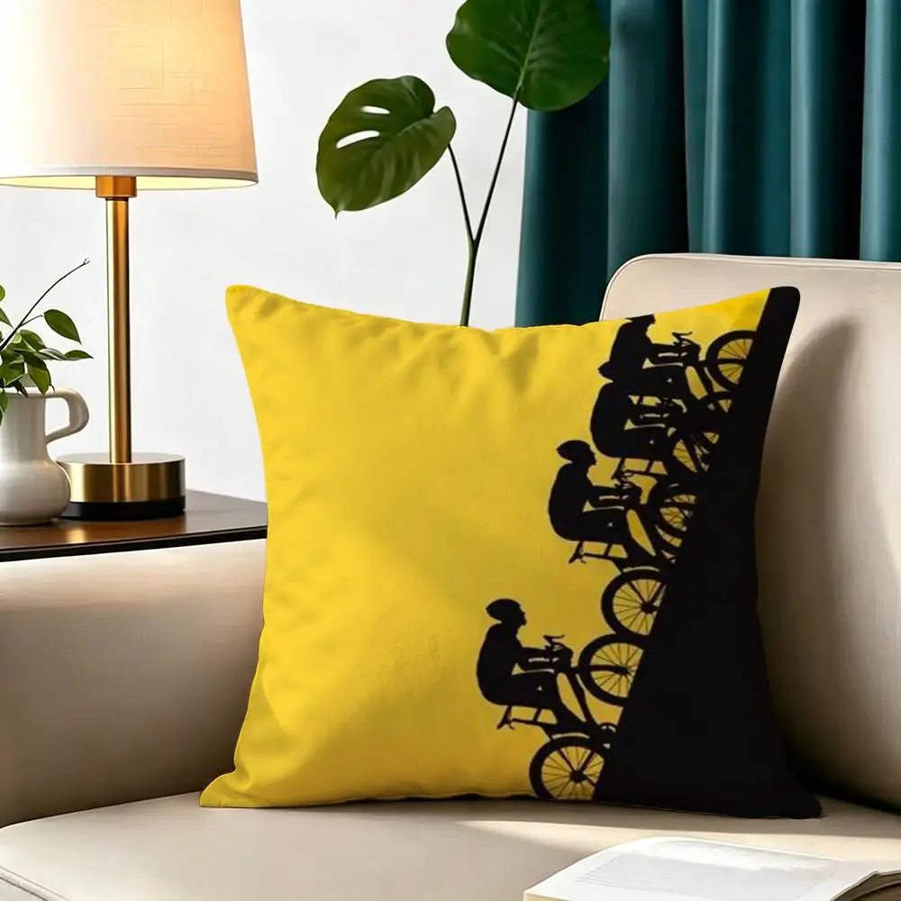 Bike Tour de F-France  Square Double-Sided printed Pillow Case Bedroom Bedside Pillow Sofa Cushion Cover